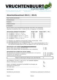 Advertentiecontract 2012 (- 2013) - Wijkberaad Vruchtenbuurt