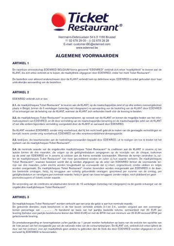 Algemene verkoopsvoorwaarden - Edenred