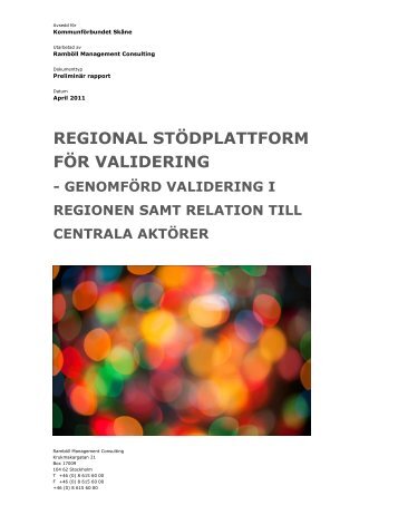 Slutlig rapport plattform för validering_genomförd ...