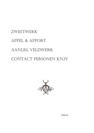 zweetwerk appèl & apport aanleg veldwerk contact personen knjv