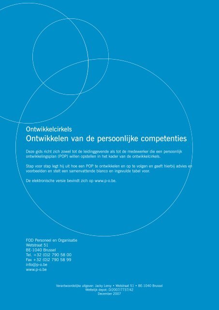 Ontwikkelen van de persoonlijke competenties - Fedweb