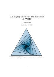 An Inquiry into Some Fundamentals of AWHO