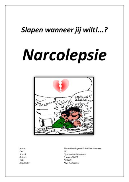 Slapen wanneer jij wilt - Nederlandse Vereniging voor Narcolepsie