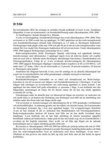 D 5/04 - Revisorsnämnden