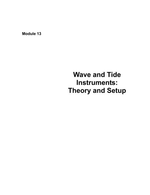 Module 13 - Wave and Tide Theory and Setup - Sea-Bird Electronics