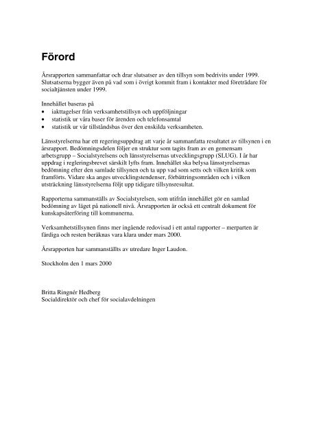 Rapport nr 3:2000, Årsrapport om socialtjänsten - Länsstyrelsen i ...