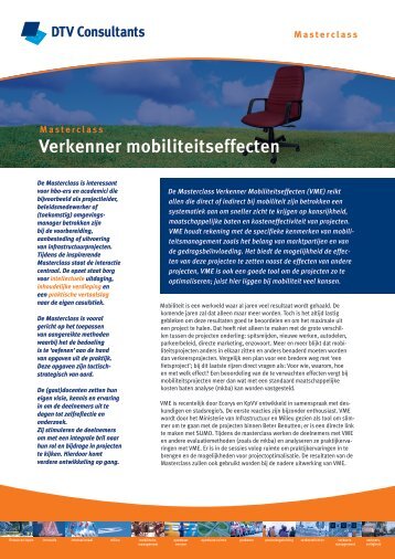 Masterclass Verkenner Mobiliteitseffecten - Ecorys