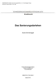 Das Sanierungsdarlehen - Institut für Bankrecht - Universität Bern