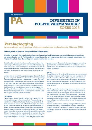 Verslag werkconferentie - Politieacademie