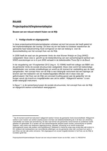 Implementatieplan Huis voor de wijk Venlo - Ongedeelde ...