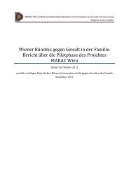 Wiener Bündnis gegen Gewalt in der Familie. Bericht über die ...