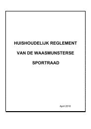 Huishoudelijk reglement sportraad - Gemeente Waasmunster