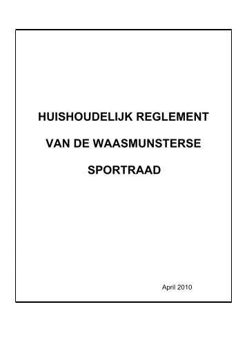 Huishoudelijk reglement sportraad - Gemeente Waasmunster
