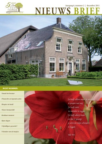 Nieuwsbrief December 2011 - Hospice Hoeksche Waard