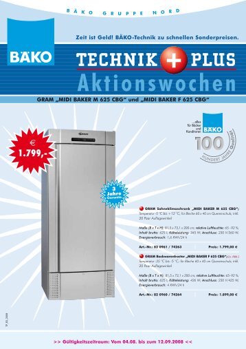 AKTIONSWOCHEN TECHNIK PLUS - BÄKO Gruppe Nord