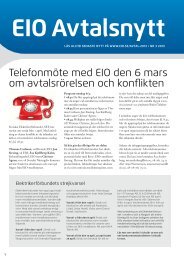 Telefonmöte med EIO den 6 mars om avtalsrörelsen och konflikten