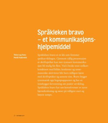 Språkleken bravo – et kommunikasjons hjelpemiddel