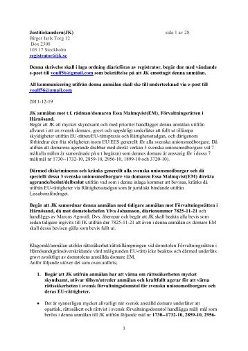Justitiekanslern(JK) sida 1 av 28 Birger Jarls Torg 12 ... - BloggProffs