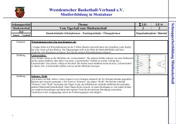 Verlaufsplan Lehrgang