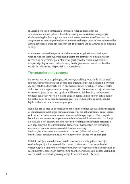 De raad en burgerparticipatie - Vereniging van Nederlandse ...