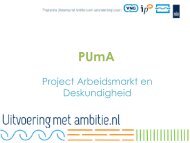 Project Arbeidsmarkt en Deskundigheid - Vereniging BWT Nederland