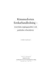 Könsmedveten forskarhandledning – teoretiska utgångspunkter och ...