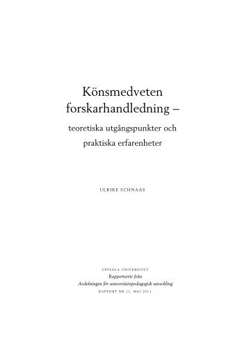 Könsmedveten forskarhandledning – teoretiska utgångspunkter och ...