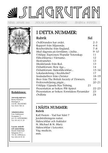 Nr 1 1995 - Svenska Slagruteförbundet