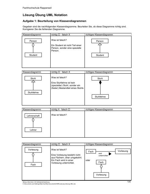 Lösung Übung UML Notation