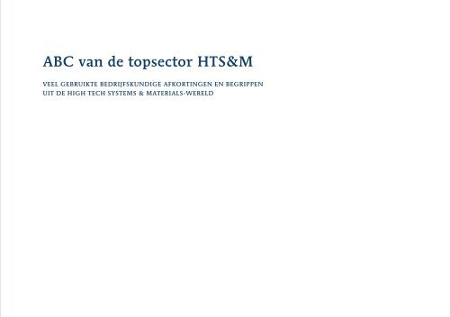 ABC van de topsector HTS&M - Berenschot