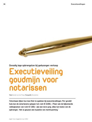 Executieveiling goudmijn voor notarissen - Vereniging Eigen Huis