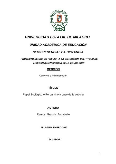 universida sidad estatal de milagr agro - Repositorio de la ...