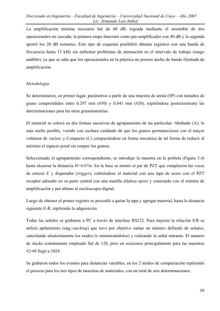 Caracterización de Arenas y Gravas con Ondas Elásticas