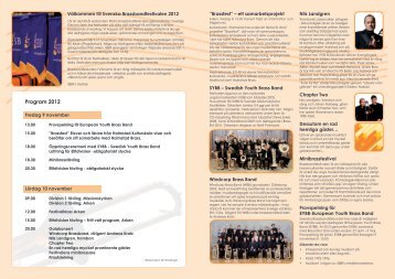 Informationsfolder - Svenska Brassbandfestivalen