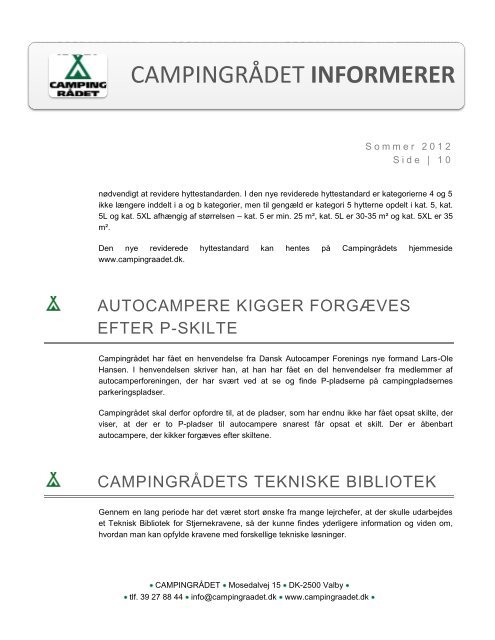 Campingrådet Informerer sommer 2012