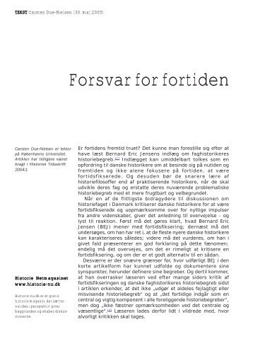 Læs artikel (pdf) - Historie-nu.dk
