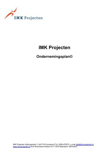 Ondernemersplan (PDF) - IMK-Projecten