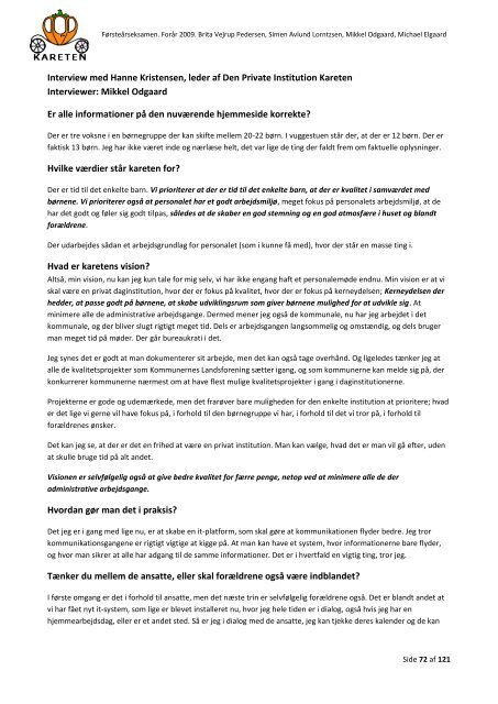 Eksamens rapport