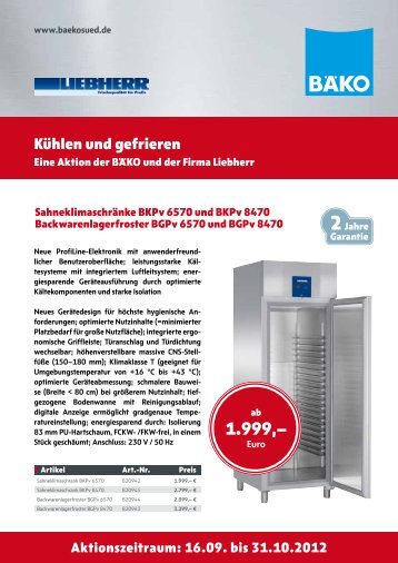 BÄKO Technik-Plus Liebherr Edelstahlschränke vom 16.9. bis