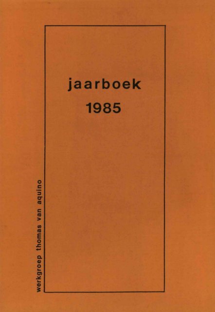 jaarboek 1985 - Thomas Instituut te Utrecht