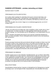 HUNDENS UPPFÖRANDE – anmälan, behandling och följder