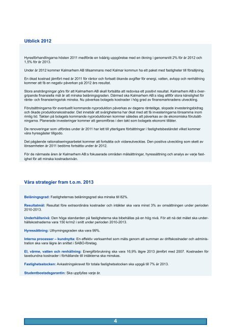 Verksamhetsberättelse 2011 (pdf) - Kalmarhem