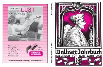 KALENDER FÜR DAS JAHR 2003 - Walliser Jahrbuch