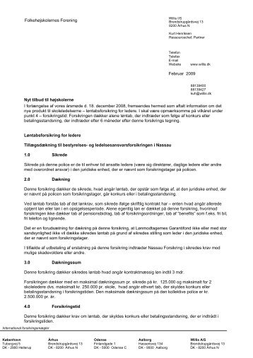 Folkehøjskolernes Forening Februar 2009 Nyt tilbud til ... - FFD.dk