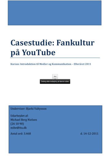 Casestudie: Fankultur på Youtube