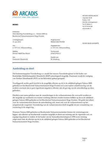 ARCADIS Nederland BV, 'Natuurtoets BP Noorderbrug e.o.'