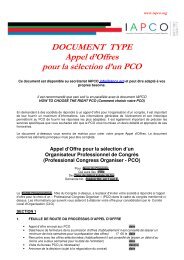 DOCUMENT TYPE Appel d'Offres pour la sélection d'un PCO - IAPCO