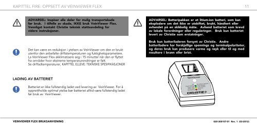 BRUKSANVISNING - Christie Digital Systems