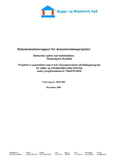 Dokumentationsrapport for demonstrationsprojektet Bygge- og ...