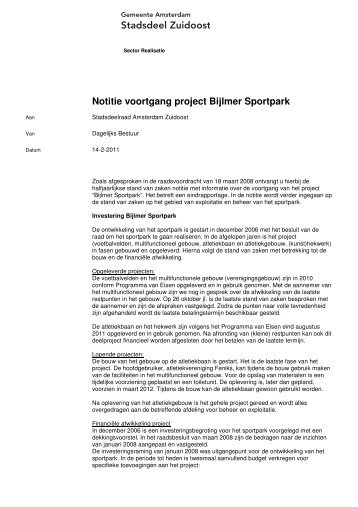 Eindrapportage project sportpark Bijlmerpark_notitie_cie MO ...